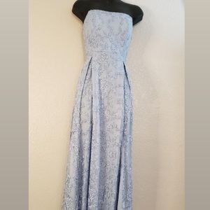 Vintage long blue side slit dress